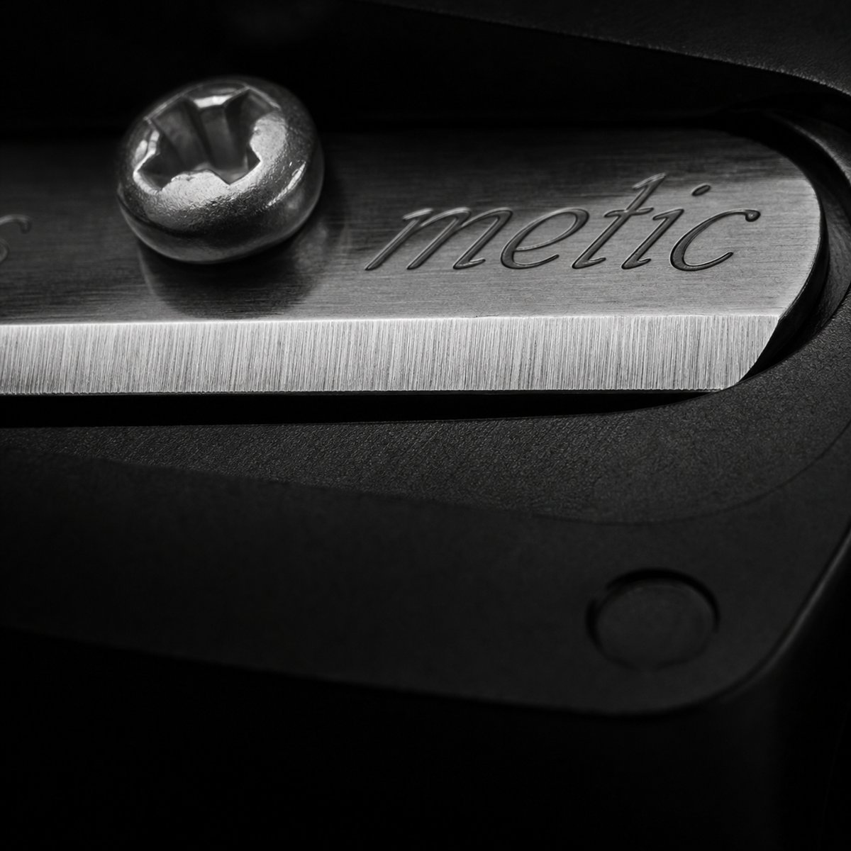 Macro spotlight of a KUM sharpener blade edge